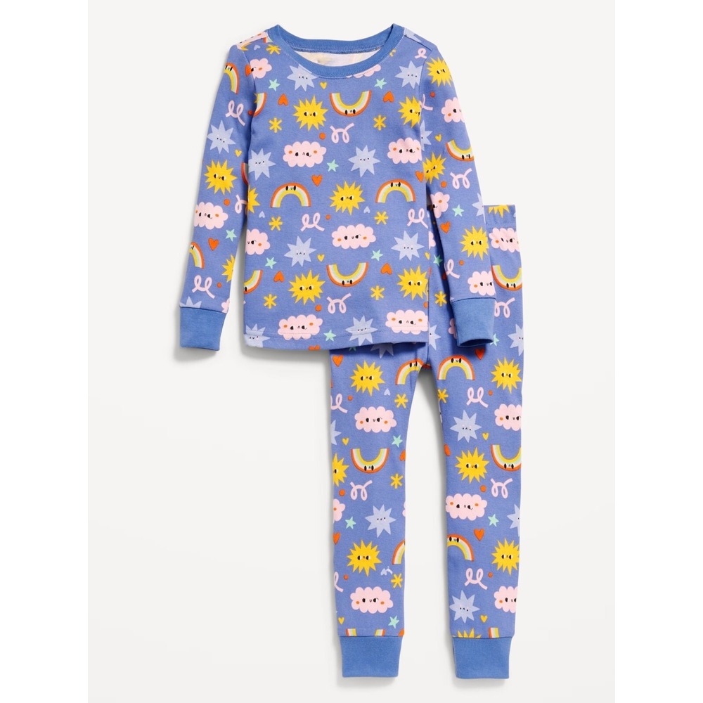 Old Navy Toddler Snug Fit 2-Pc‎ Long Sleeve PJ Set - Sunshine & Rainbows - 3T